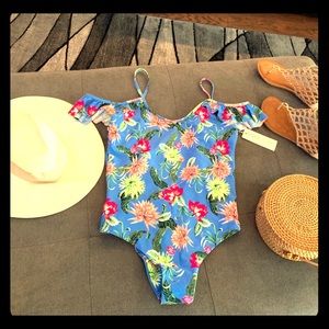 Blue Floral One Piece